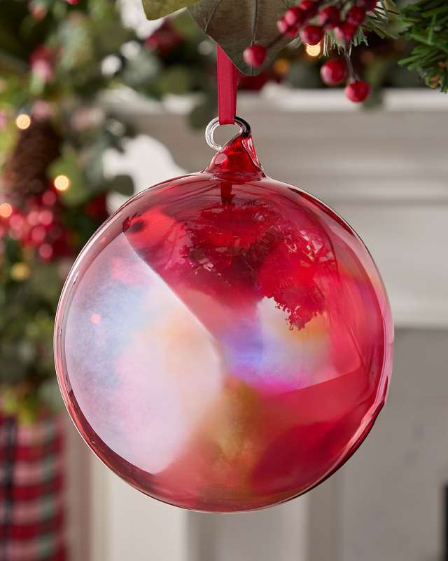 Red Bottle Glass Ball Ornament
